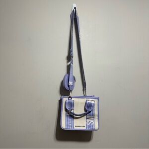 Steve Madden Lavender White Crossbody Tote Purse Bag Handles and Strap Women’s
